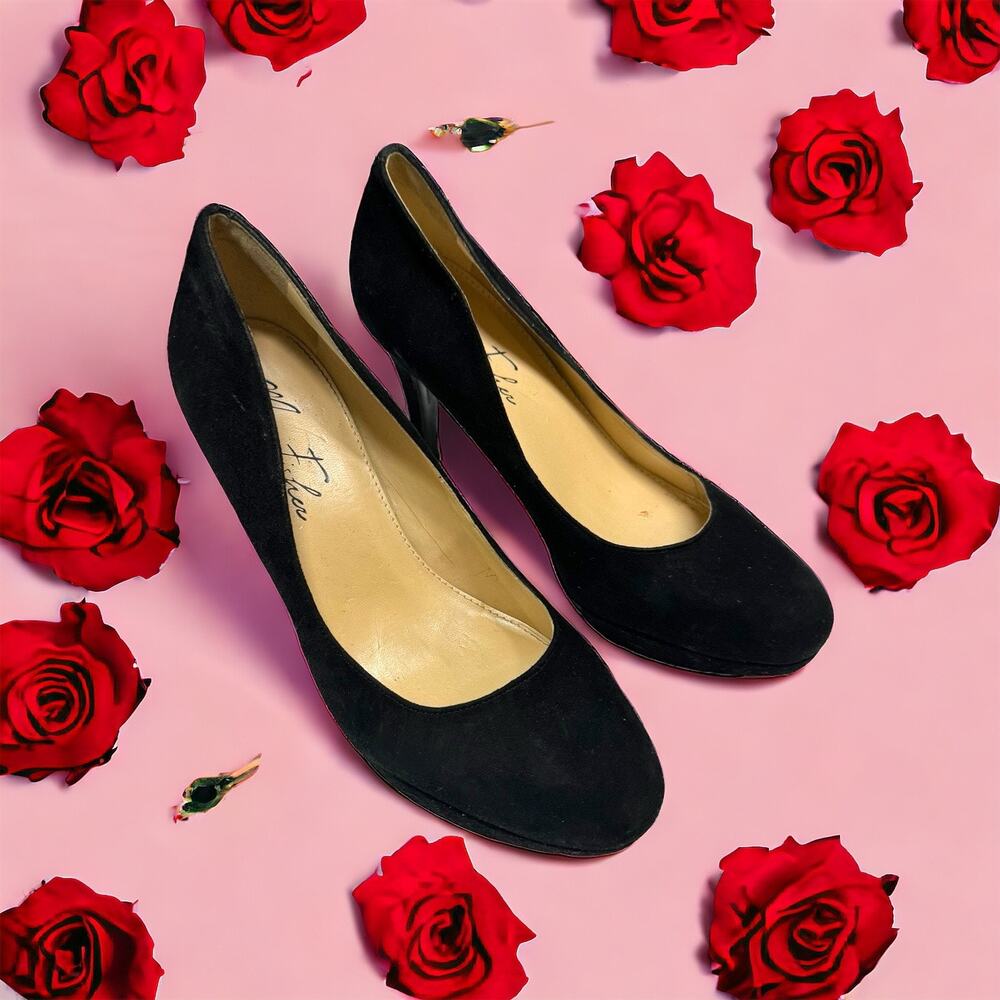 Marc Fisher Womens Shoes Sz 8 M Black Heels Rounded Toe Platform Pumps‎